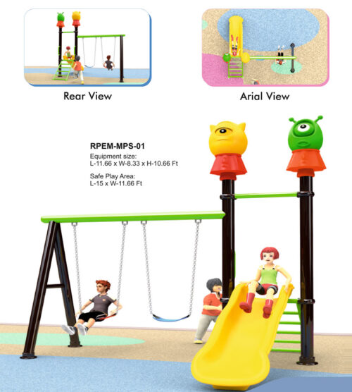 Multi Play Station, Outdoor Play Equipment, Slide and Swing Combo, Kids Playground Equipment, Park Play Station, School Playground Setup, RPEM Play Station, Children Outdoor Activity Set