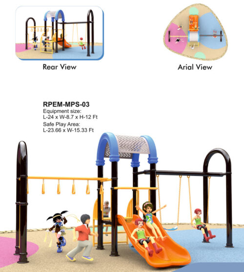 Outdoor multi play station, kids playground set, outdoor play system, modular play station, school play equipment